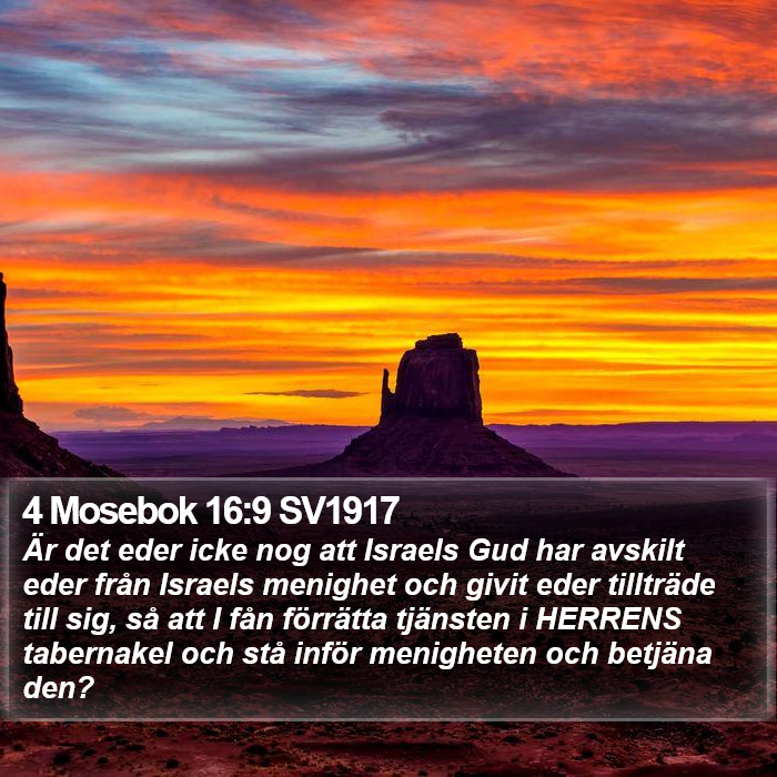 4 Mosebok 16:9 SV1917 Bible Study
