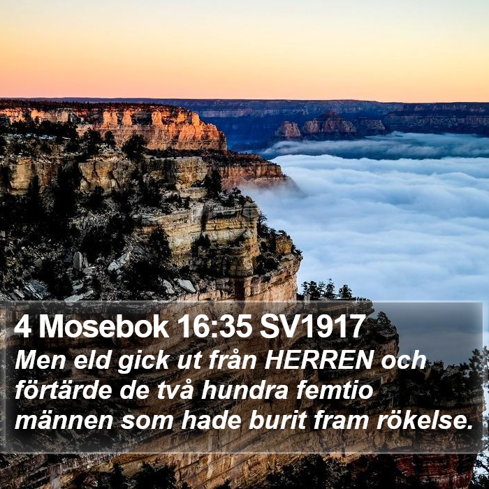 4 Mosebok 16:35 SV1917 Bible Study