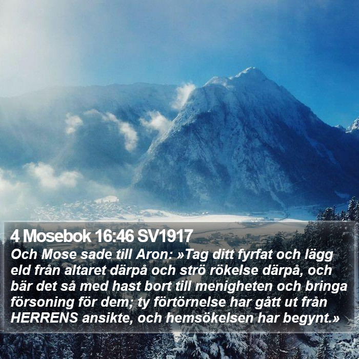 4 Mosebok 16:46 SV1917 Bible Study