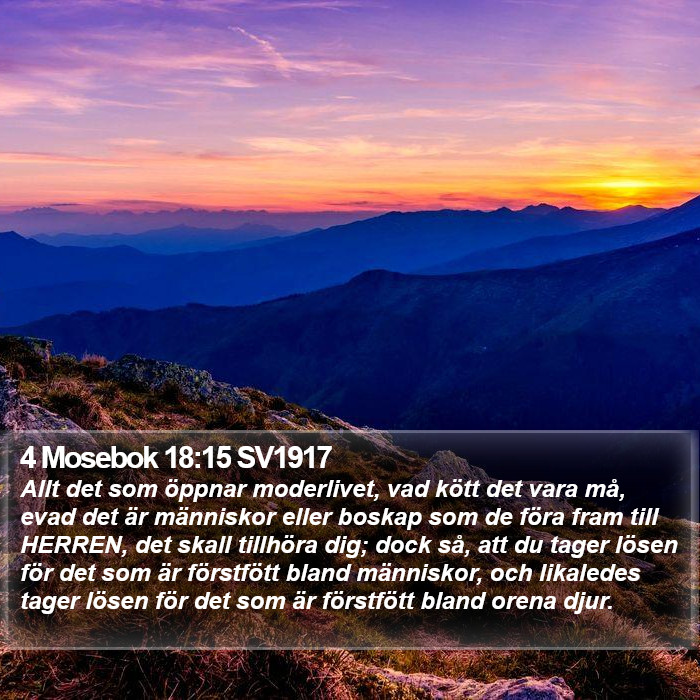 4 Mosebok 18:15 SV1917 Bible Study