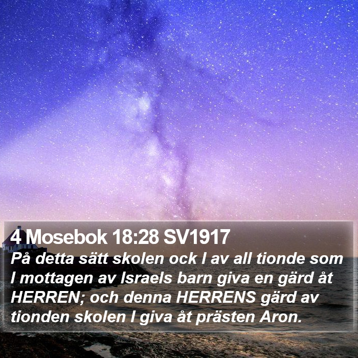 4 Mosebok 18:28 SV1917 Bible Study