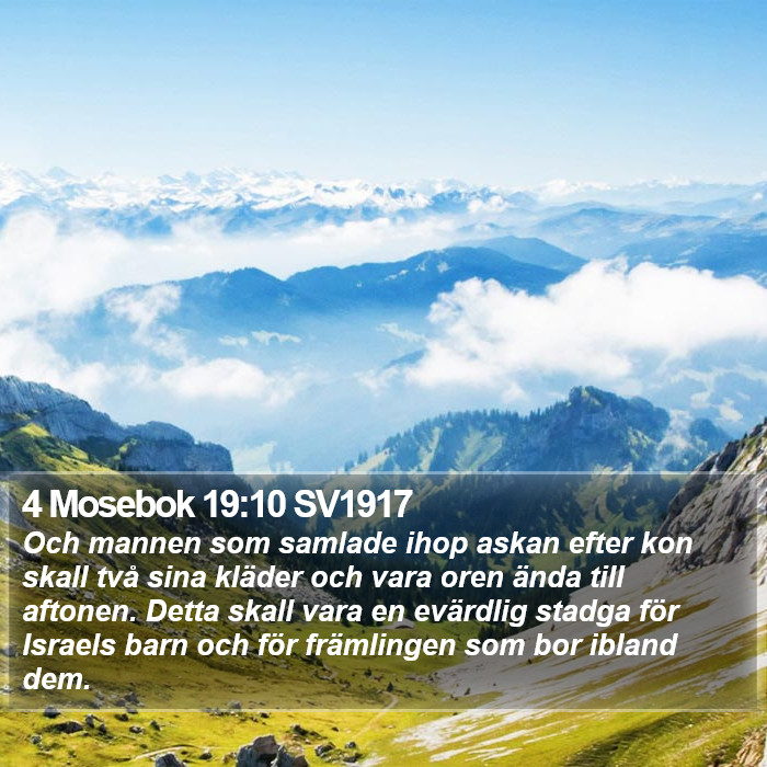 4 Mosebok 19:10 SV1917 Bible Study