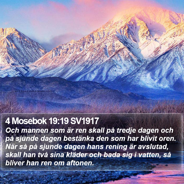 4 Mosebok 19:19 SV1917 Bible Study