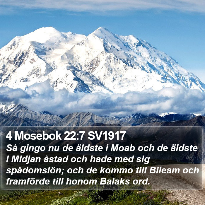4 Mosebok 22:7 SV1917 Bible Study