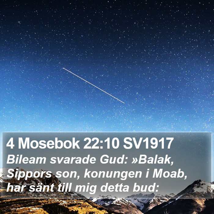 4 Mosebok 22:10 SV1917 Bible Study