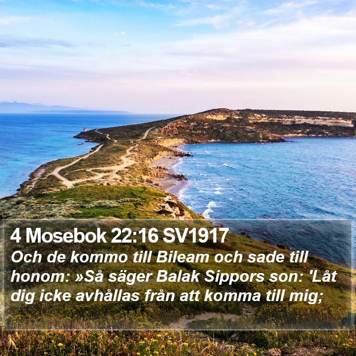 4 Mosebok 22:16 SV1917 Bible Study