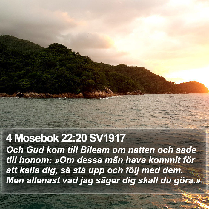 4 Mosebok 22:20 SV1917 Bible Study