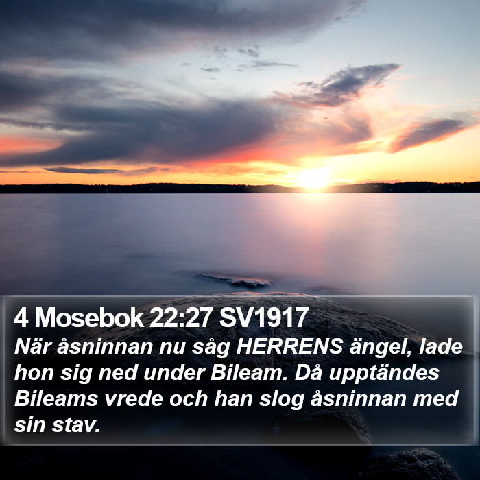 4 Mosebok 22:27 SV1917 Bible Study
