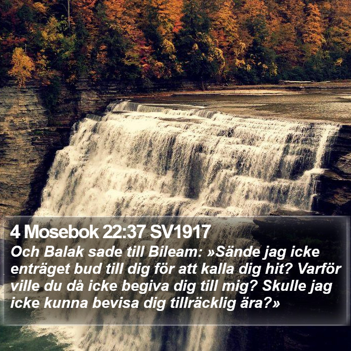 4 Mosebok 22:37 SV1917 Bible Study
