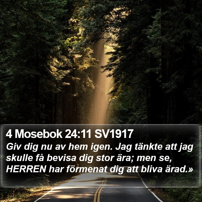 4 Mosebok 24:11 SV1917 Bible Study