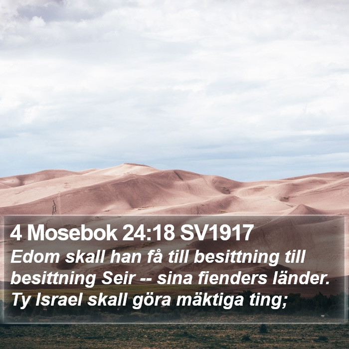 4 Mosebok 24:18 SV1917 Bible Study