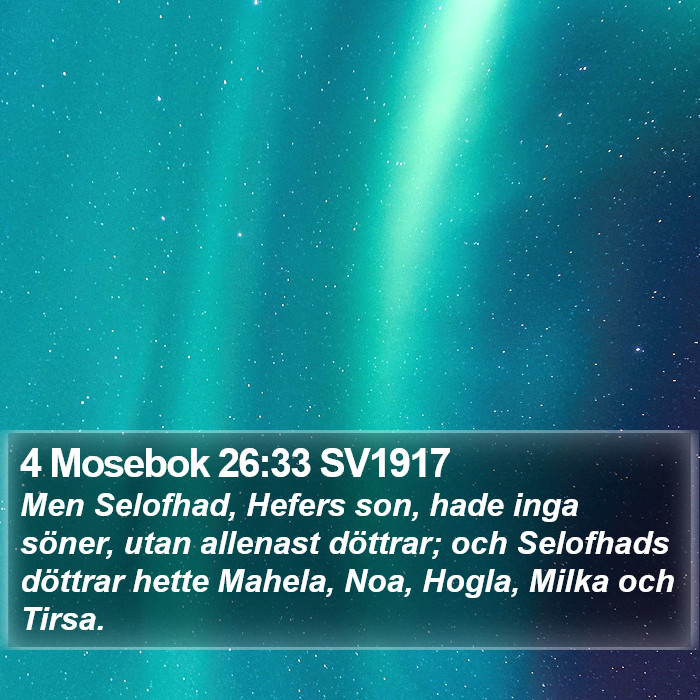 4 Mosebok 26:33 SV1917 Bible Study