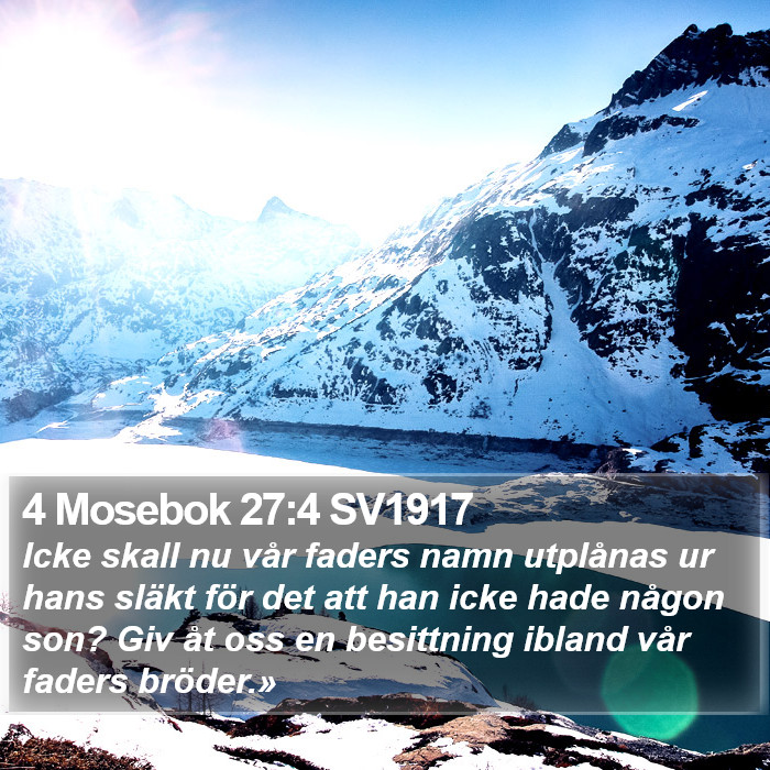4 Mosebok 27:4 SV1917 Bible Study