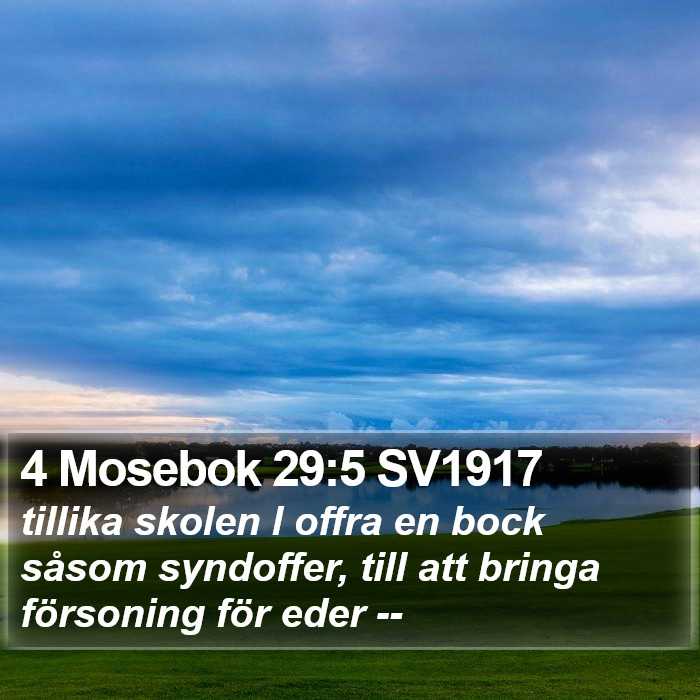 4 Mosebok 29:5 SV1917 Bible Study