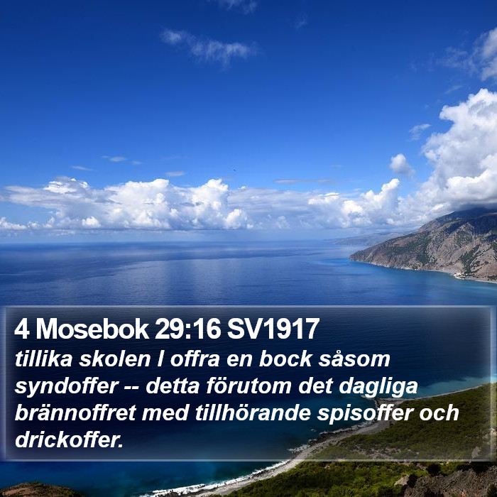 4 Mosebok 29:16 SV1917 Bible Study