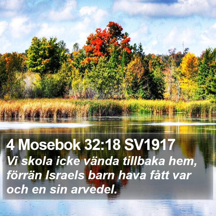 4 Mosebok 32:18 SV1917 Bible Study