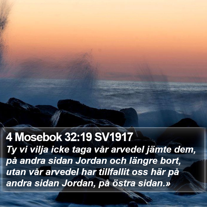 4 Mosebok 32:19 SV1917 Bible Study