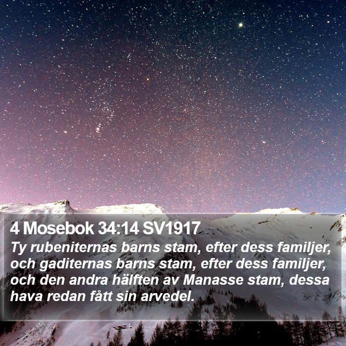 4 Mosebok 34:14 SV1917 Bible Study