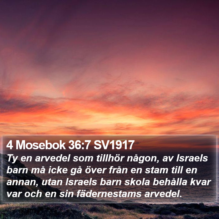 4 Mosebok 36:7 SV1917 Bible Study