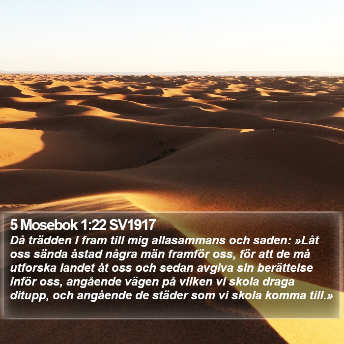 5 Mosebok 1:22 SV1917 Bible Study