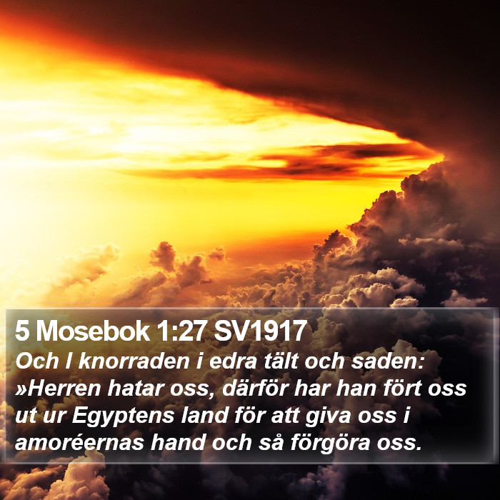 5 Mosebok 1:27 SV1917 Bible Study