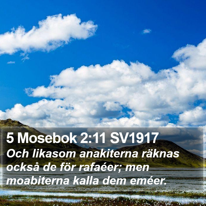 5 Mosebok 2:11 SV1917 Bible Study