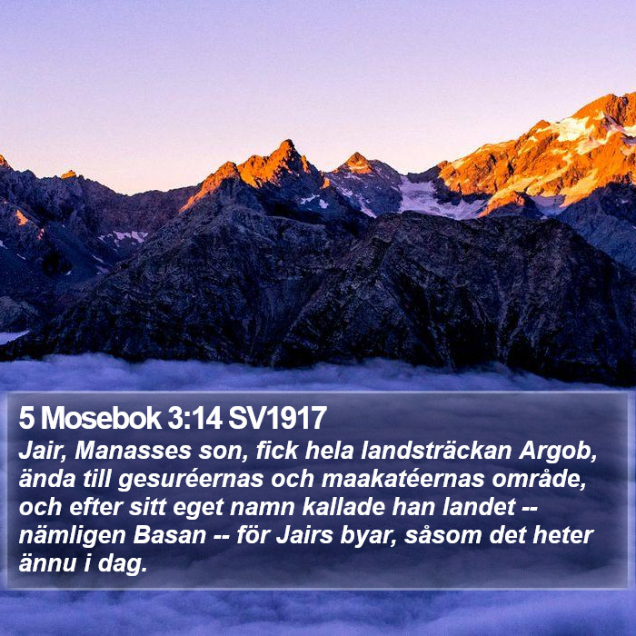 5 Mosebok 3:14 SV1917 Bible Study