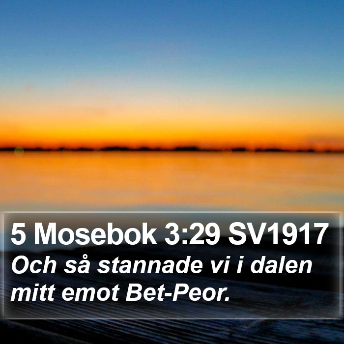 5 Mosebok 3:29 SV1917 Bible Study