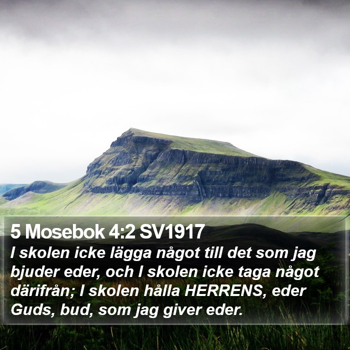 5 Mosebok 4:2 SV1917 Bible Study