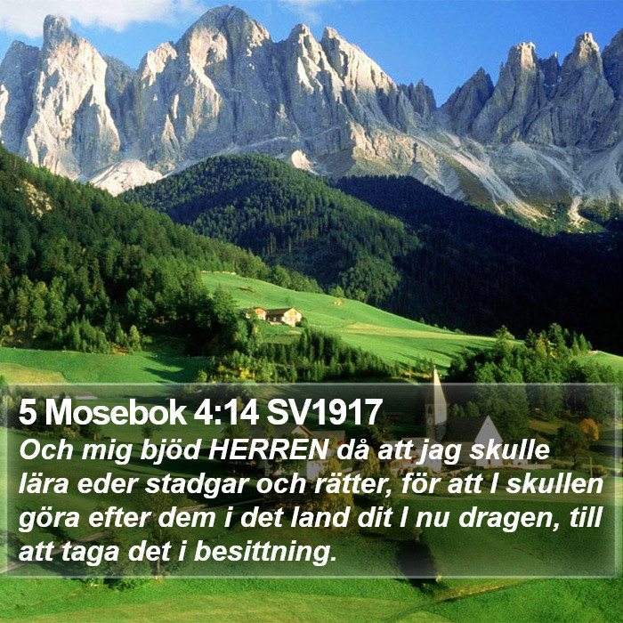 5 Mosebok 4:14 SV1917 Bible Study