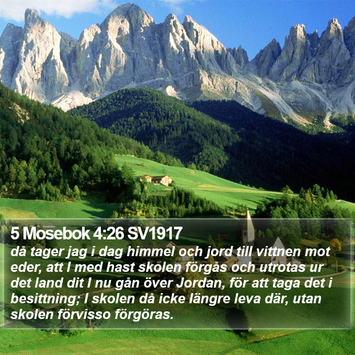 5 Mosebok 4:26 SV1917 Bible Study