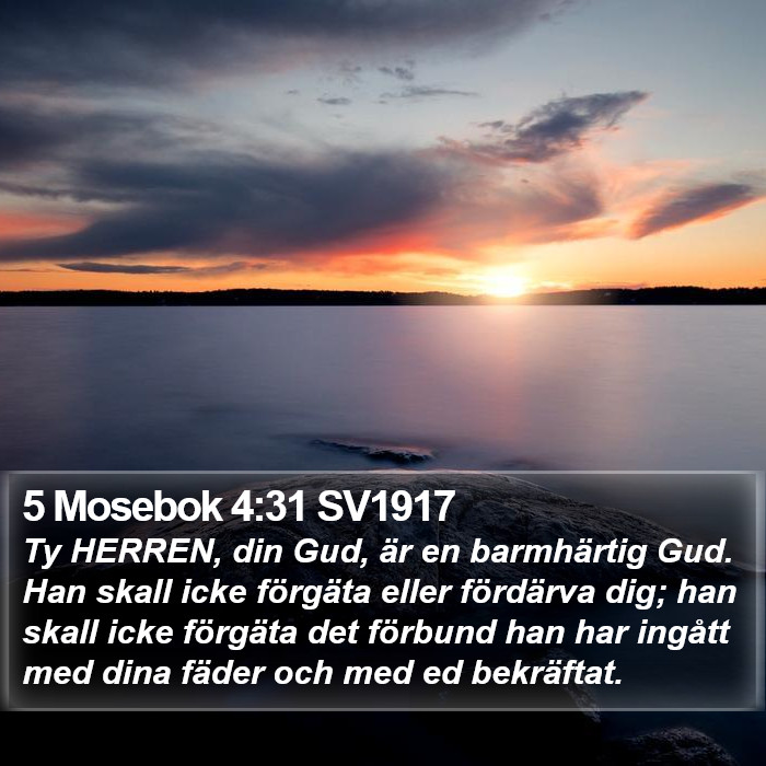 5 Mosebok 4:31 SV1917 Bible Study