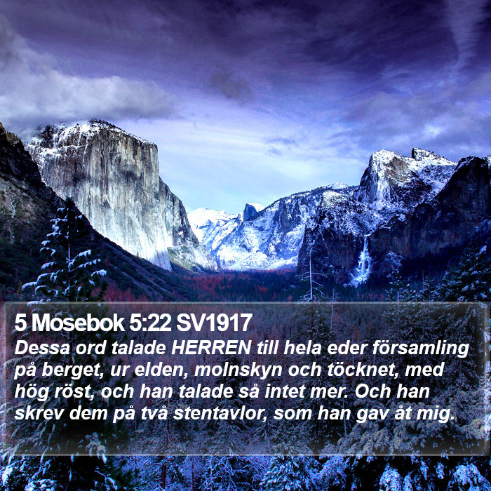 5 Mosebok 5:22 SV1917 Bible Study