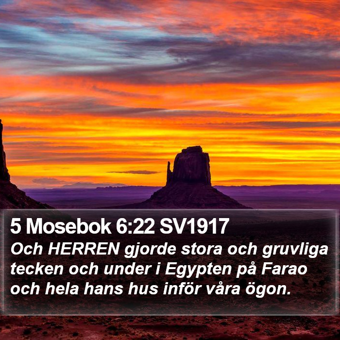 5 Mosebok 6:22 SV1917 Bible Study