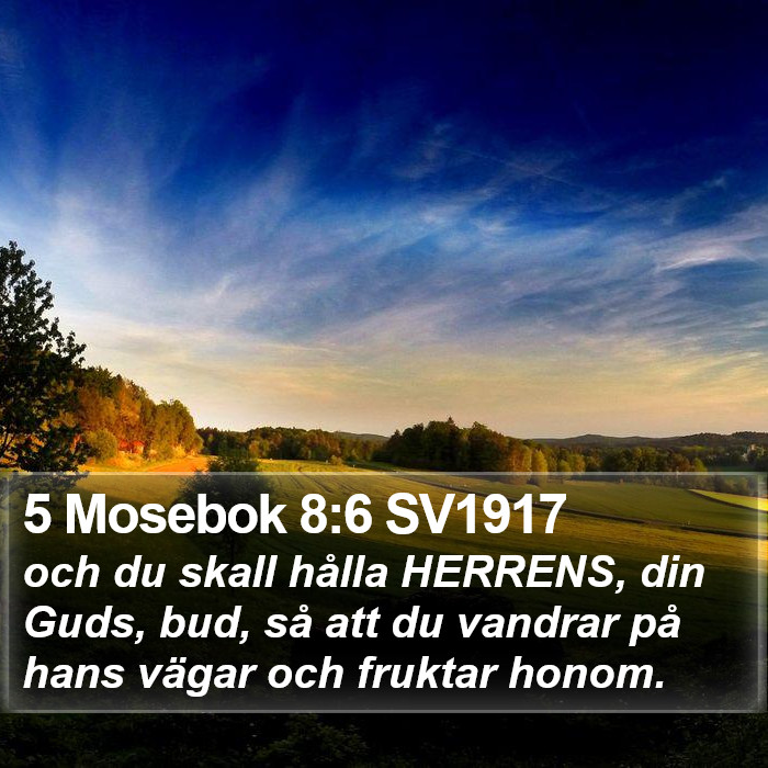 5 Mosebok 8:6 SV1917 Bible Study
