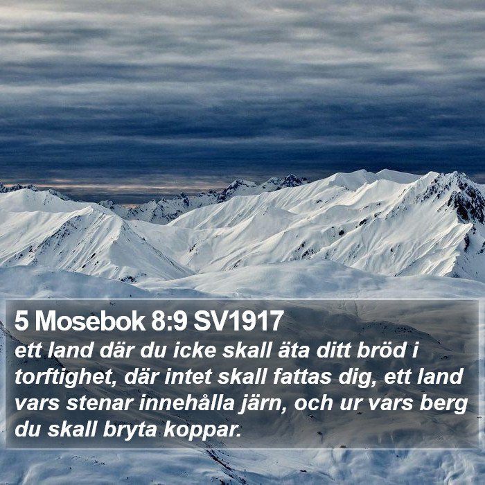 5 Mosebok 8:9 SV1917 Bible Study