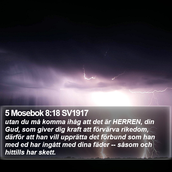 5 Mosebok 8:18 SV1917 Bible Study