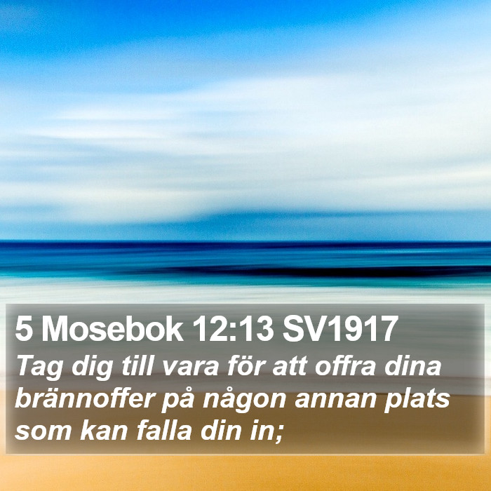 5 Mosebok 12:13 SV1917 Bible Study