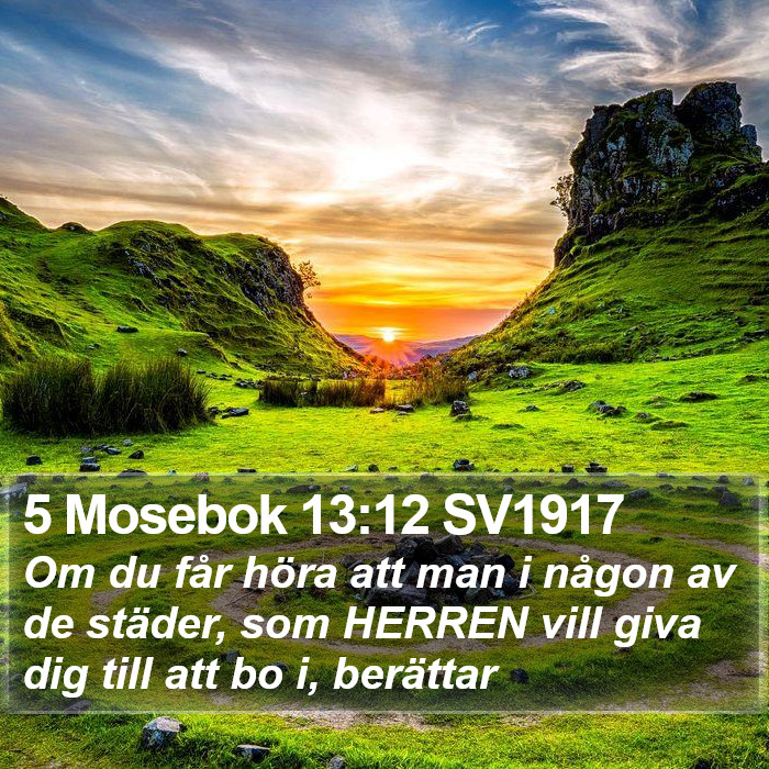 5 Mosebok 13:12 SV1917 Bible Study