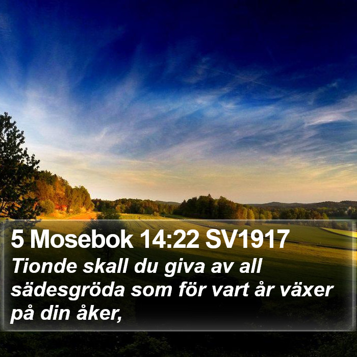 5 Mosebok 14:22 SV1917 Bible Study