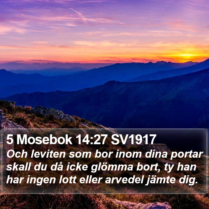 5 Mosebok 14:27 SV1917 Bible Study