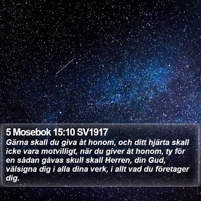 5 Mosebok 15:10 SV1917 Bible Study