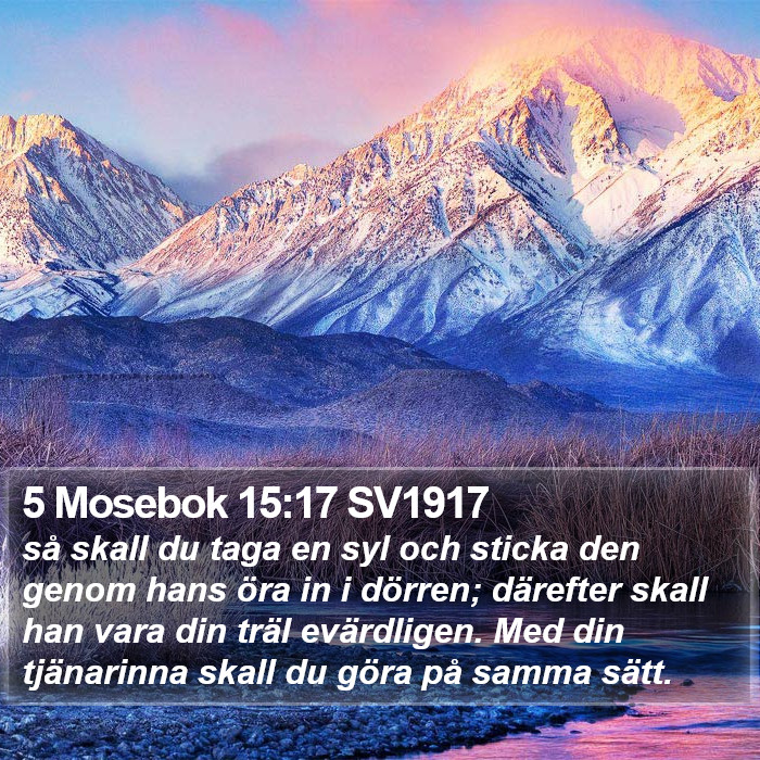 5 Mosebok 15:17 SV1917 Bible Study