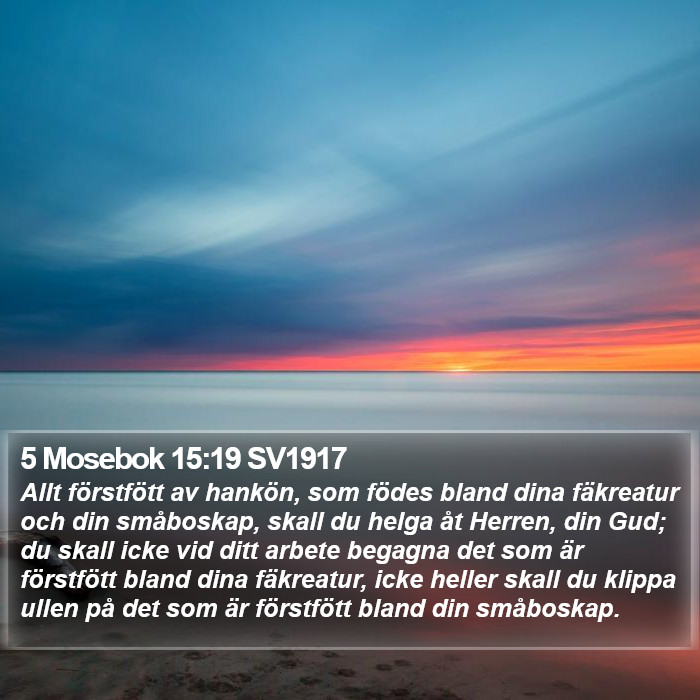 5 Mosebok 15:19 SV1917 Bible Study
