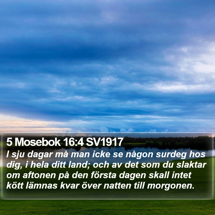 5 Mosebok 16:4 SV1917 Bible Study