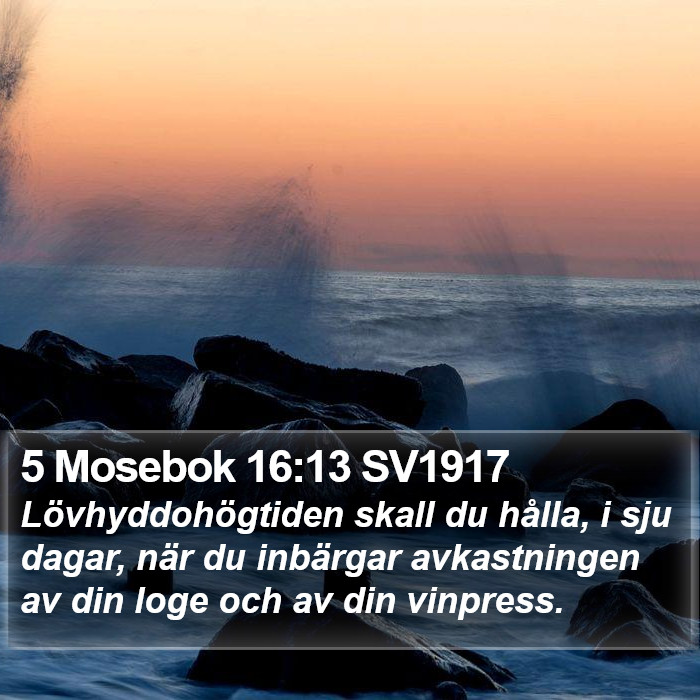 5 Mosebok 16:13 SV1917 Bible Study