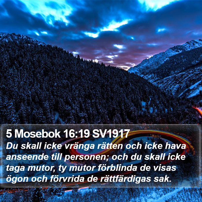 5 Mosebok 16:19 SV1917 Bible Study