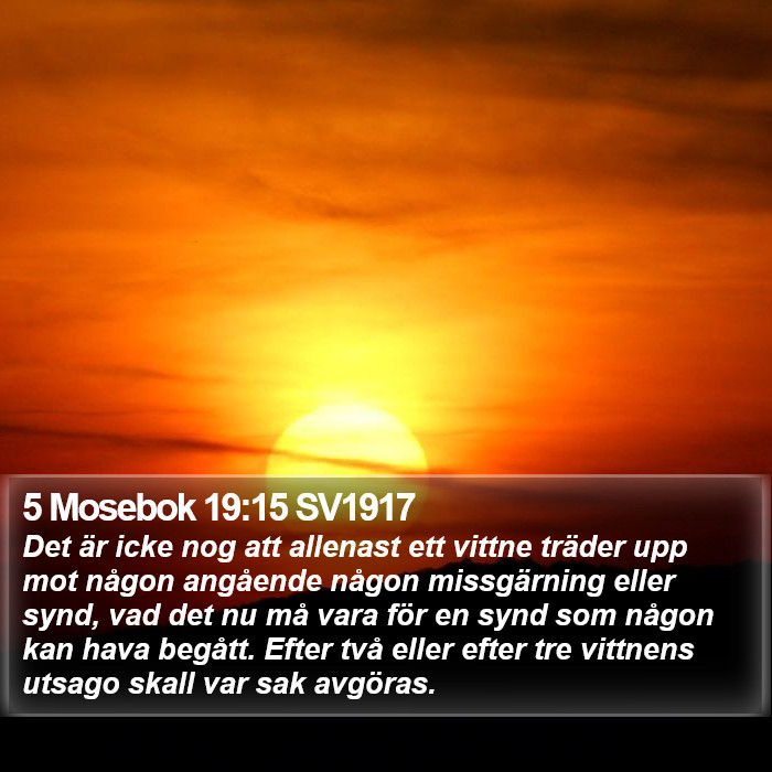 5 Mosebok 19:15 SV1917 Bible Study