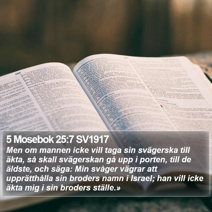 5 Mosebok 25:7 SV1917 Bible Study