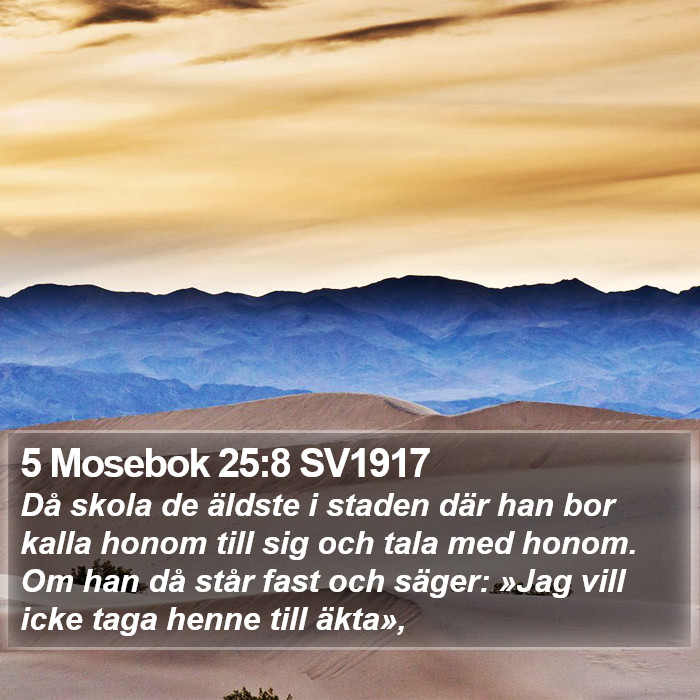 5 Mosebok 25:8 SV1917 Bible Study